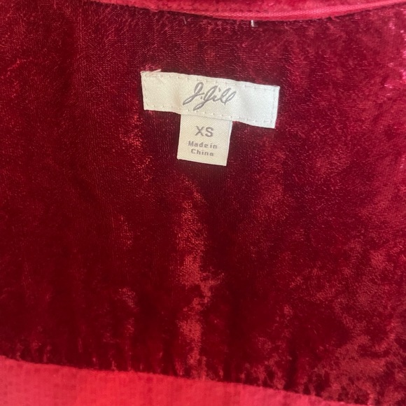 JJill Sz XS Red Large Wall Soft Corduroy with Crushed Velvet Collar Jean Jacket - Picture 5 of 6